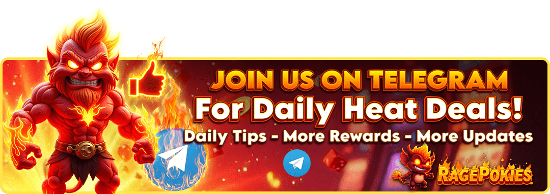 Join RagePokies on Telegram for daily heat deals