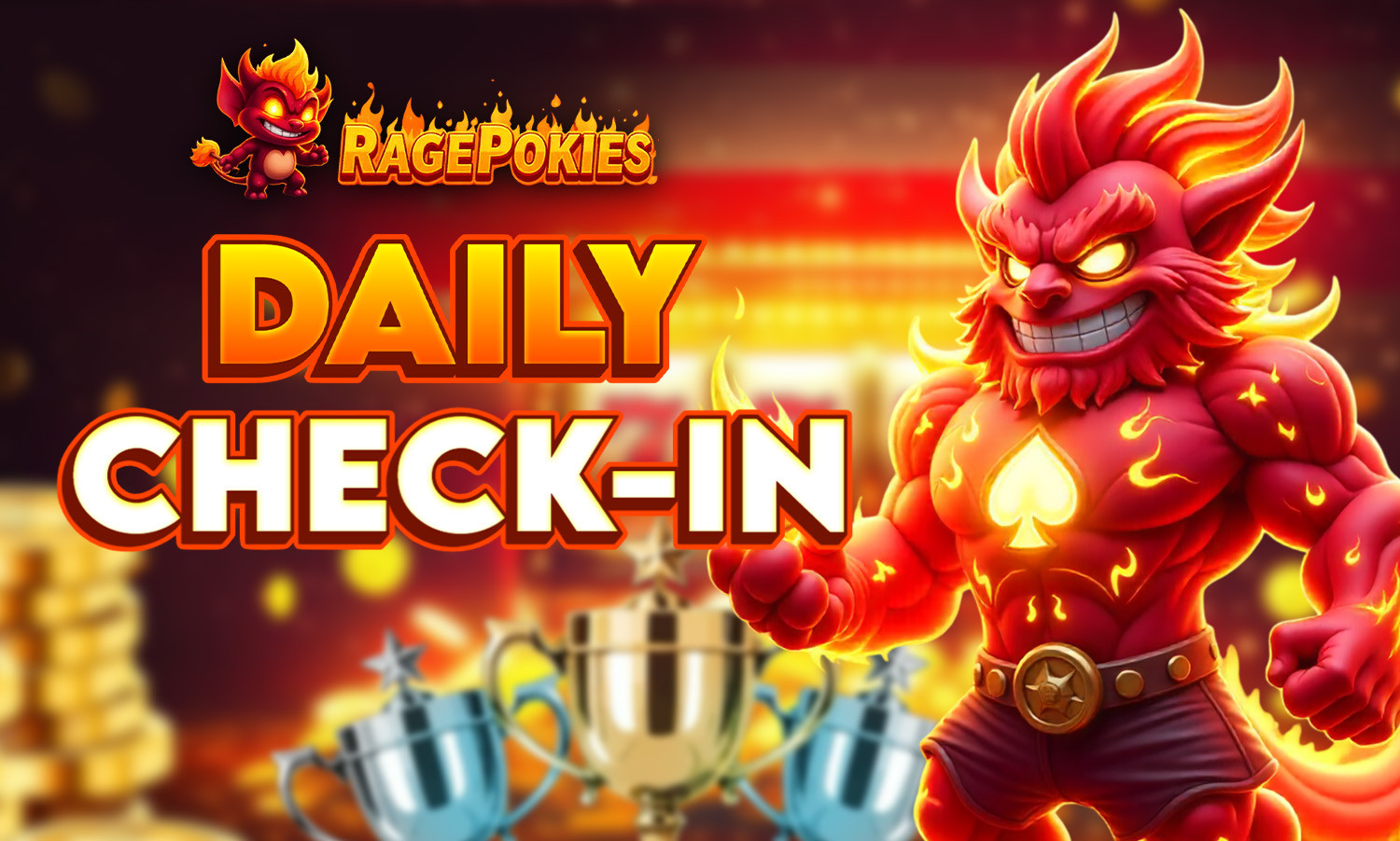 RagePokies daily check-in rewards promotion